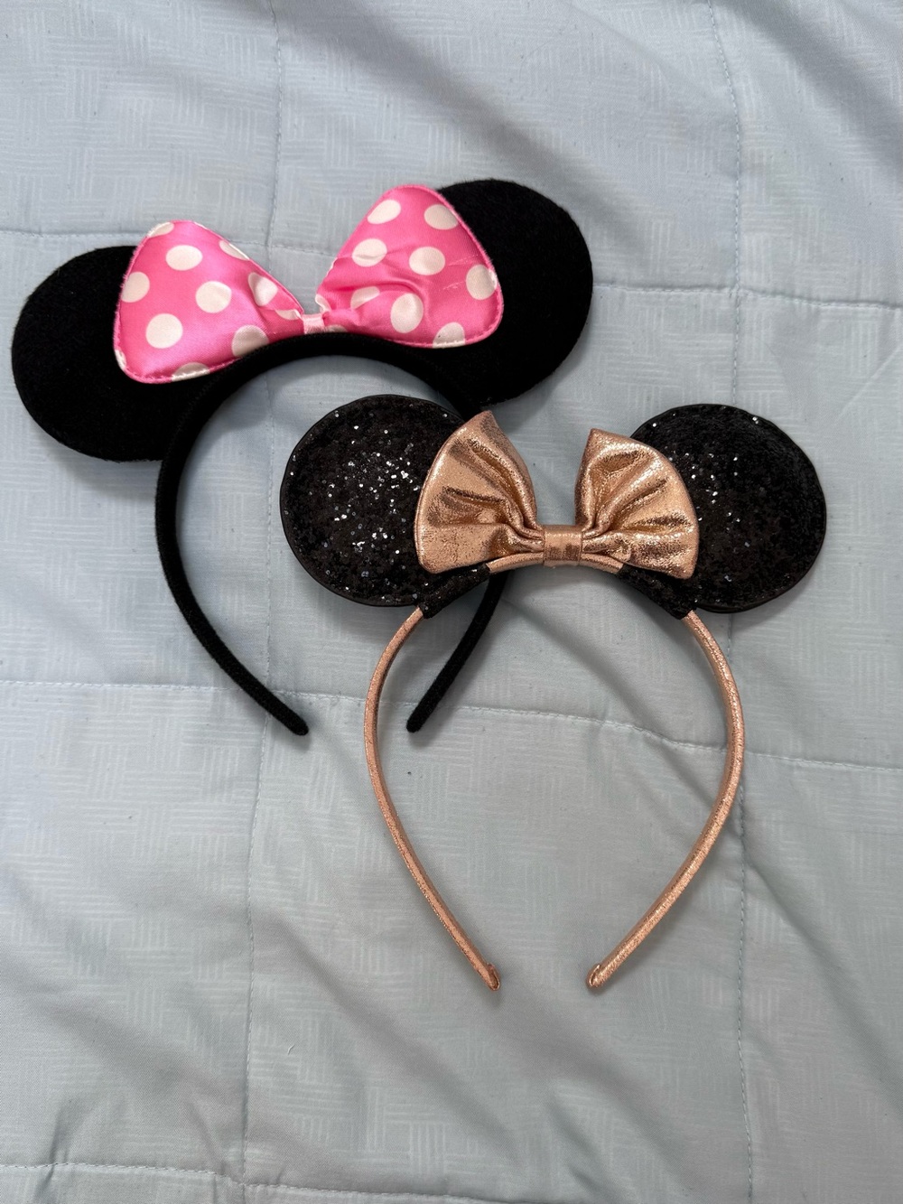 Disney Minnie Mouse Ear Headbands - Pink Polka Dot & Rose Gold Black